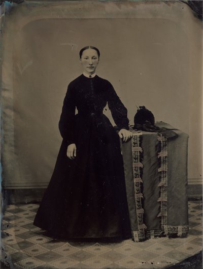 Retrato de uma viúva da guerra civil de American 19th Century