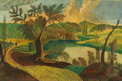 Paisagem estilizada de American 19th Century