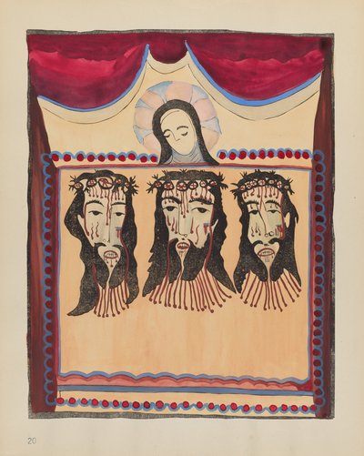 Gravura 20 (Variante): Santa Verônica: Do Portfólio "Desenhos Coloniais Espanhóis do Novo México" de American 20th Century