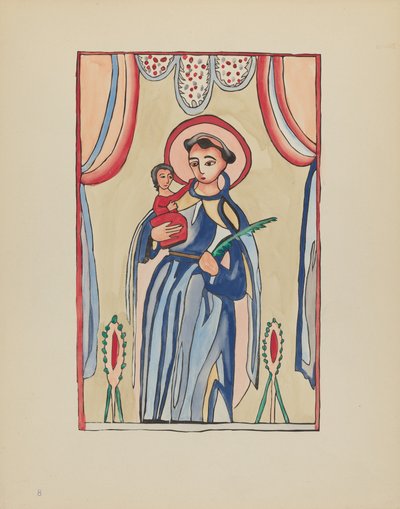 Gravura 8: Santo Antônio de Pádua: Do Portfólio "Desenhos Coloniais Espanhóis do Novo México" de American 20th Century