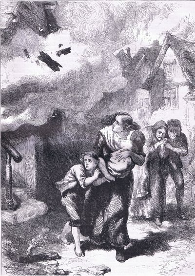 Incidente na queima de Norfolk, ilustração de Cassells History of the United States publicada por Cassell, Petter & Galpin, c.1900 (litho) de American English school