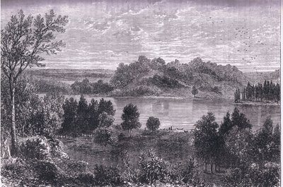The valley of the Mississippi, ilustração de Cassells History of the United States publicada por Cassell, Petter & Galpin, c.1900 (litho) de American English school