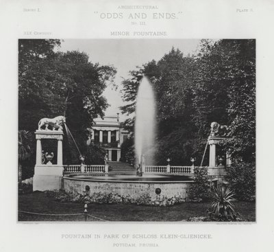Fonte no Parque de Schloss Klein-Glienicke, Potsdam, Prússia (foto a p/b) de American Photographer (after)