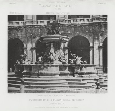 Fonte na Piazza Della Madonna, Loreto, Itália (foto a p/b) de American Photographer (after)