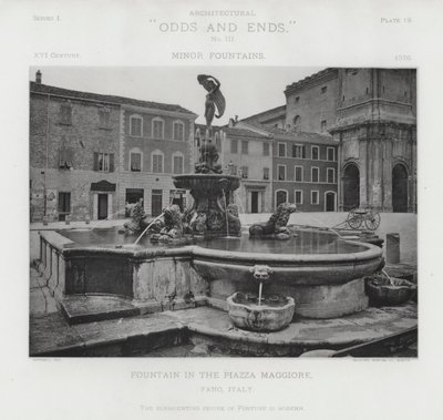 Fonte na Piazza Maggiore, Fano, Itália (foto a p/b) de American Photographer (after)