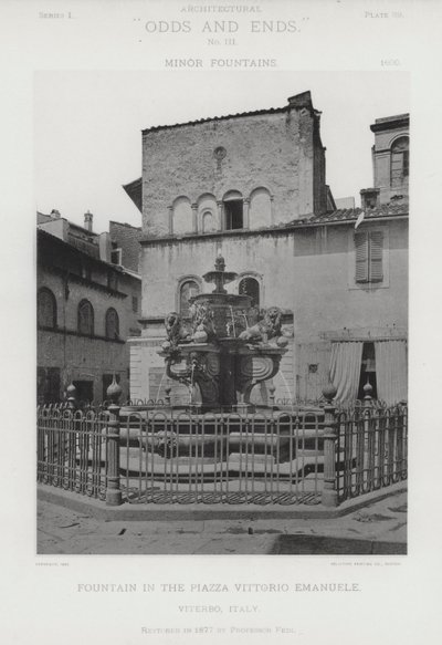 Fonte na Piazza Vittorio Emanuele, Viterbo, Itália (foto a p/b) de American Photographer (after)