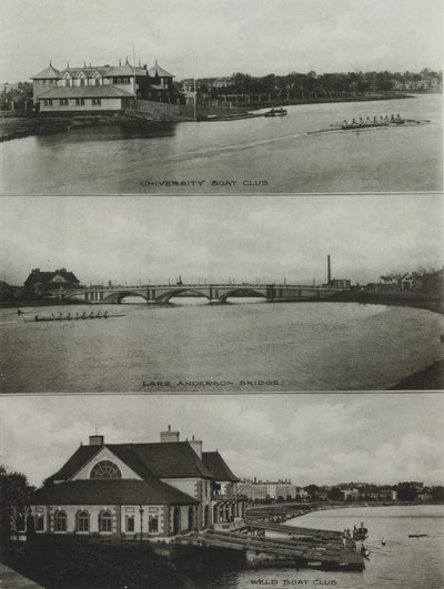 Universidade de Harvard: University Boat Club, Larz Anderson Bridge, Weld Boat Club (foto a p/b) de American Photographer (after)