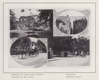 Newport, Rhode Island: Residência de James Gordon Bennett; Purgatório; Coaching on the Avenue; Bellevue Avenue (foto a p/b) de American Photographer (after)