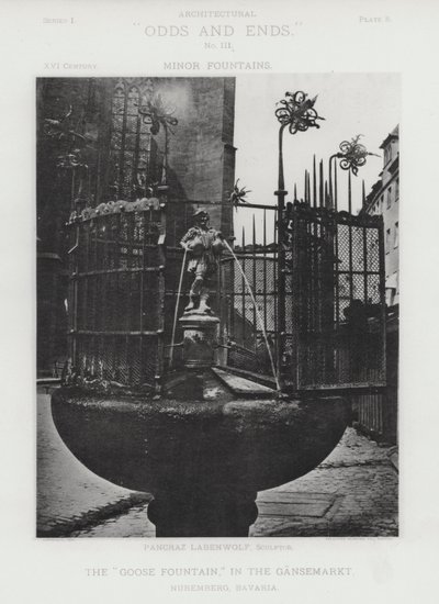 A "Goose Fountain", em Gansemarkt, Nuremberga, Baviera (foto a p/b) de American Photographer (after)