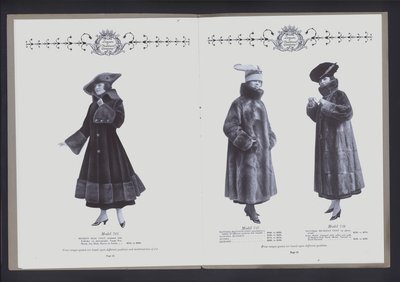 Espalhamento de duas páginas do The The Theater of Fur Fashion (foto a p/b) de American Photographer (after)