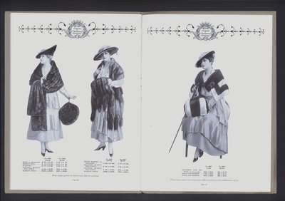 Espalhamento de duas páginas do The The Theater of Fur Fashion (foto a p/b) de American Photographer (after)