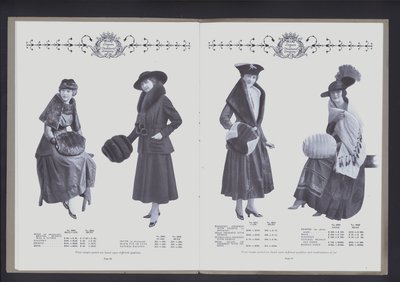 Espalhamento de duas páginas do The The Theater of Fur Fashion (foto a p/b) de American Photographer (after)
