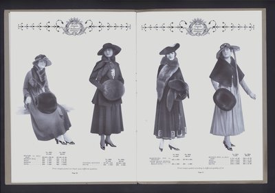 Espalhamento de duas páginas do The The Theater of Fur Fashion (foto a p/b) de American Photographer (after)