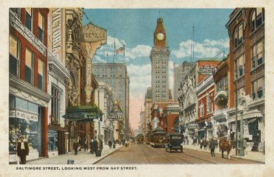 Baltimore Street, olhando para oeste a partir de Gay Street (fotografia a cores) de American Photographer