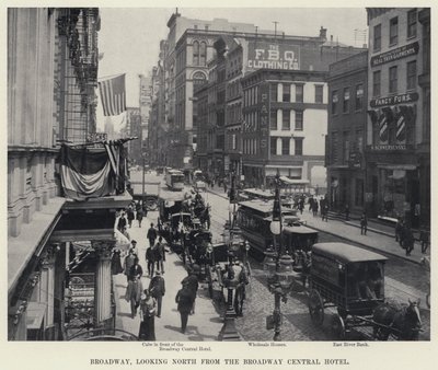 Broadway, olhando para Norte do Hotel Broadway Central (foto a p/b) de American Photographer