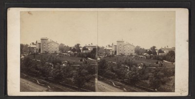 Edifício e terreno, Comunidade Oneida, Estado de Nova York, c.1870 (foto p - b) de American Photographer