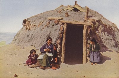 Elle de Ganado, Indian Building, Albuquerque, a tecelã mais famosa dos Navajos (fotografia a cores) de American Photographer