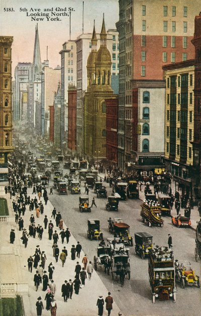 Quinta Avenida e 42nd Street, Nova Iorque (fotografia a cores) de American Photographer