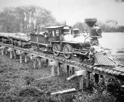Freight Train, Coss County, Oregon, c.1880 (foto a p/b) de American Photographer