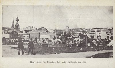 Geary Street, São Francisco, após o terramoto e o incêndio de American Photographer