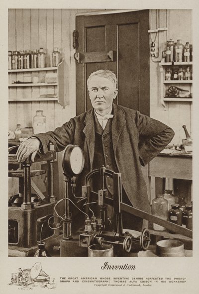 Invenção, Thomas Alva Edison em sua oficina de American Photographer
