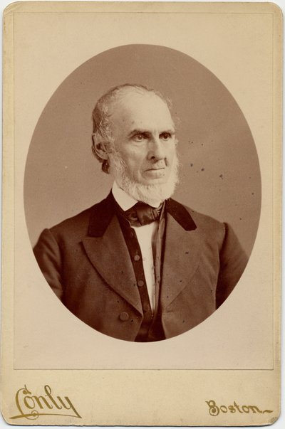 John Greenleaf Whittier (1807-92), poeta americano quaker e abolicionista; foto por CF Conly, Boston (albumen print) de American Photographer