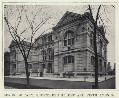 Biblioteca Lenox, Rua Seventieth e Quinta Avenida (foto a p/b) de American Photographer