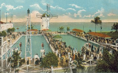 Miami, Florida, c 1925: Piscina do Casino de Miami Beach (fotografia a cores) de American Photographer