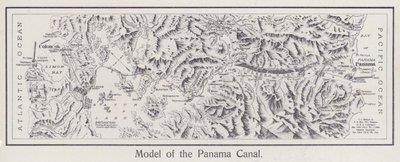 Maquete do Canal do Panamá (fotografia a preto e branco) de American Photographer