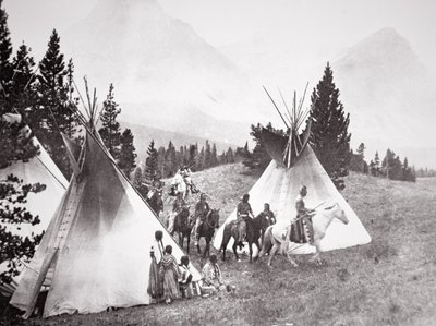 Native American Teepee Camp, Montana, c.1900 (foto a p/b) de American Photographer