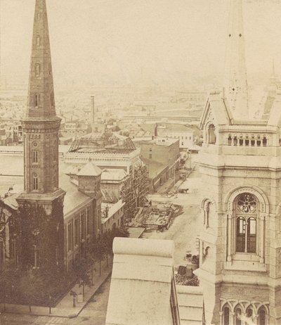 North Broad Street a partir da Câmara Municipal, da "Castner Scrapbook Collection", c.1875 (impressão albuminada) de American Photographer