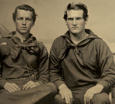 Retrato de dois marinheiros em Uniforme da União, c.1861 (foto tipo foto) de American Photographer