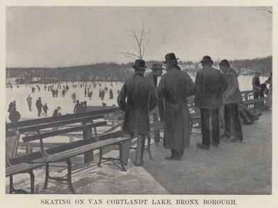 Patinagem em Van Cortlandt Lake, Bronx Borough (foto a p/b) de American Photographer
