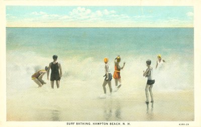 Banhos de surf, Hampton Beach, New Hampshire, c 1920 (fotografia a cores) de American Photographer