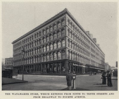 A Loja Wanamaker, que se estende da Nona à Décima Rua e da Broadway à Quarta Avenida (foto a p/b) de American Photographer