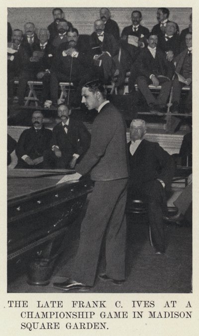 O falecido Frank C Ives num jogo do Campeonato em Madison Square Garden (foto a p/b) de American Photographer