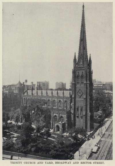 Trinity Church and Yard, Broadway and Rector Street (foto a p/b) de American Photographer