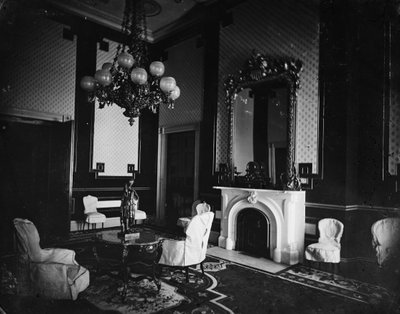 Interior de casa branca, antigo quarto verde, presidentes de estudo, 1860-80 de American Photographer