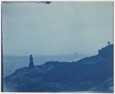 Escuna de Observação Mulher de um Promontório Rocky de American Photographer