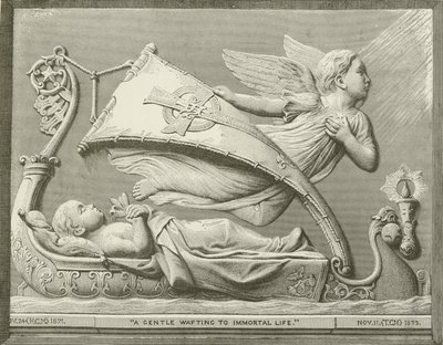 "A Gentle wafting to Immortal Life", da escultura de F. M. Miller (gravura) de American School