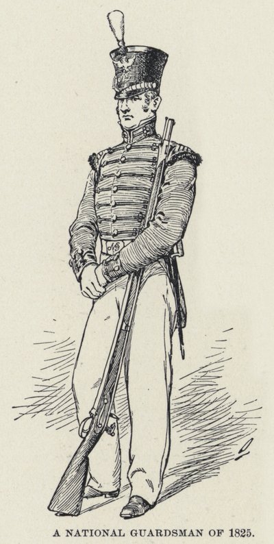 Um Guarda Nacional de 1825 (litho) de American School