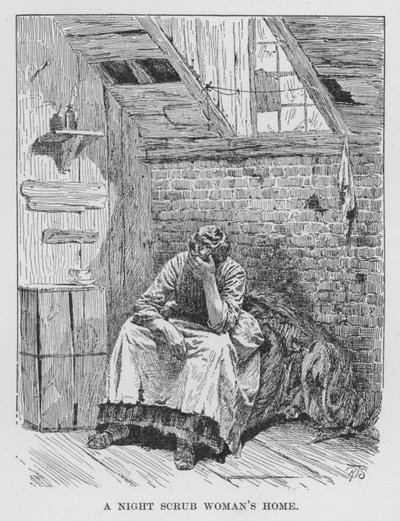 A Casa de uma Mulher Esfregona Nocturna (litho) de American School