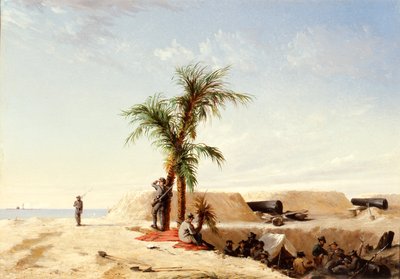 Uma bateria Quaker (óleo sobre tela) de American School
