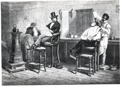 Uma barbearia de Richmond, 1861 de American School
