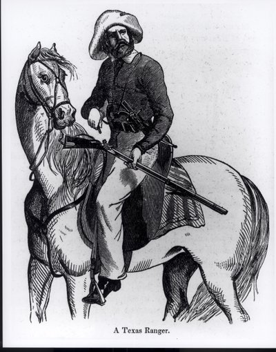 Um Texas Ranger, ilustração de &39;História pictórica do México e a guerra mexicana&39; por John Frost, 1848 de American School