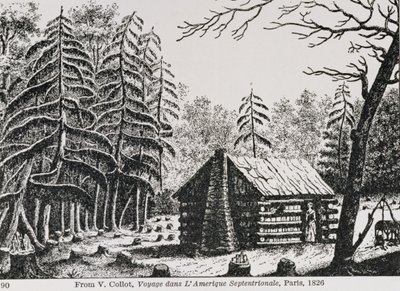 Uma cabine de fronteira, de &39;The Pageant of America, Vol.3&39;, de Ralph Henry Gabriel, 1926 de American School