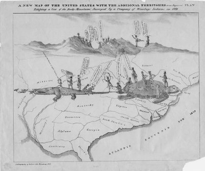 Um novo mapa dos Estados Unidos com os territórios adicionais em um plano melhorado, c.1828 de American School