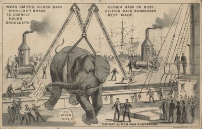 Anúncio para os suspensórios de costas de Smith (litografia) de American School