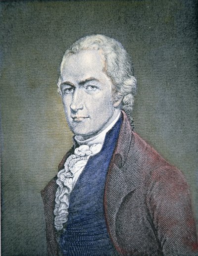 Alexander Hamilton (1755-1804) (gravura a cores) de American School