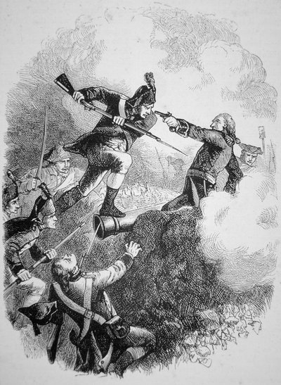 General americano Anthony Wayne capturando a fortaleza britânica em Stony Point com um ousado ataque à baioneta em julho de 1779 (litho) de American School